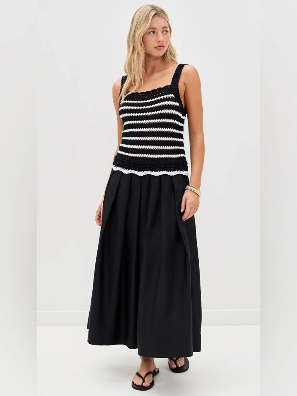 NWT Madewell Poplin Crocheted Knit Dress